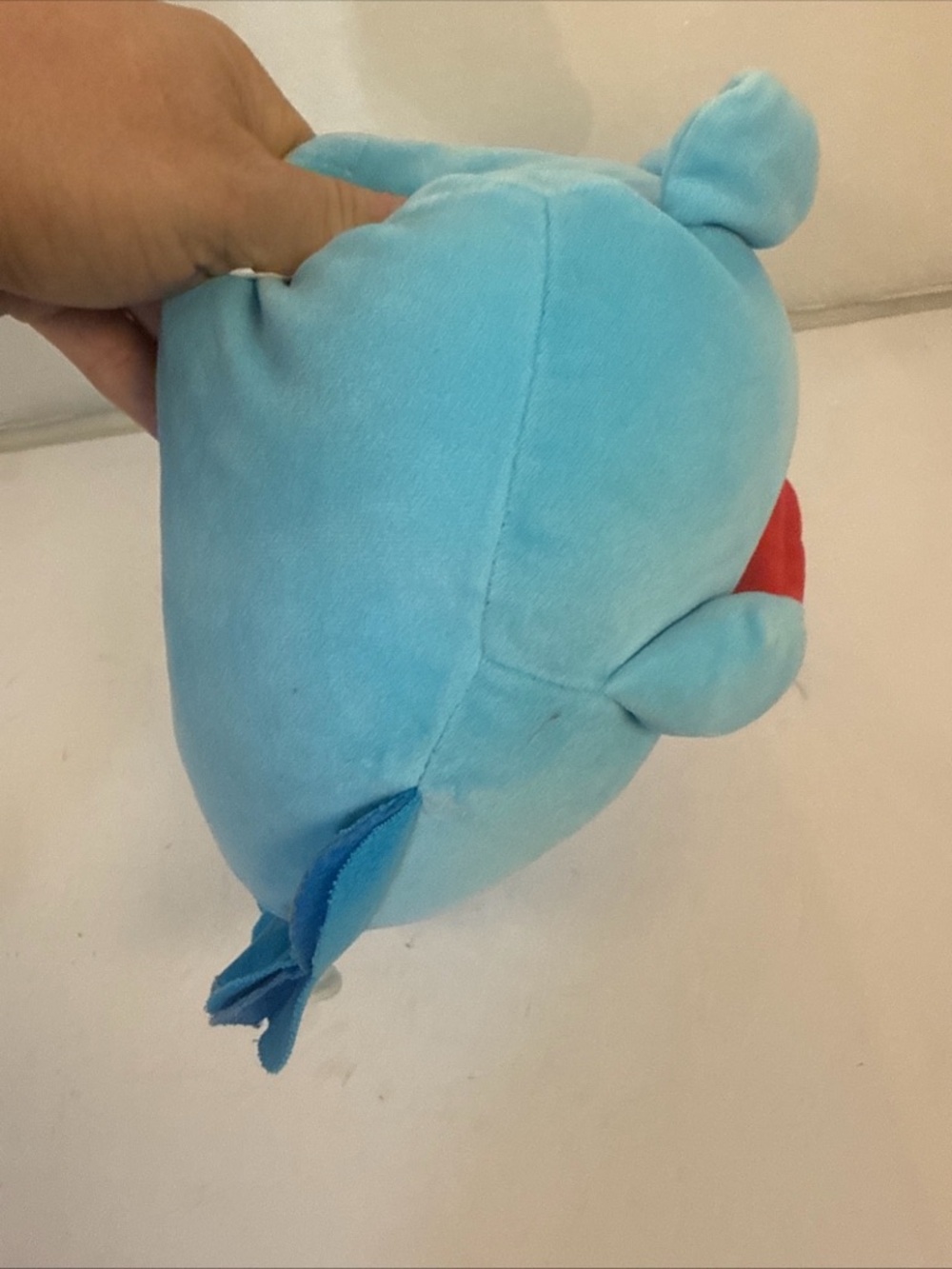Plush Blue Dinosaur Holding Heart Soft Pet Toy - Picture 2 of 6